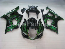 Laden Sie das Bild in den Galerie-Viewer, Black and Green Flame - GSX - R1000 03 - 04 Fairing Kit