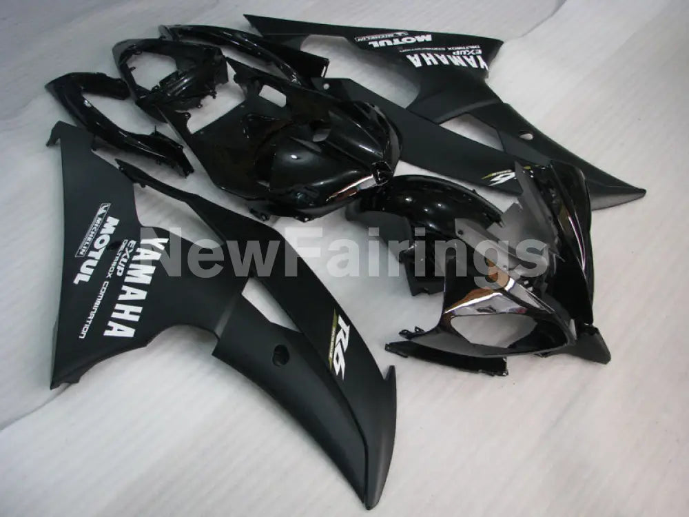 Black and Matte Black with White Stickers Factory Style - YZF-R6 08-16 Fairing Kit Vehicles & Parts > Vehicle Parts &