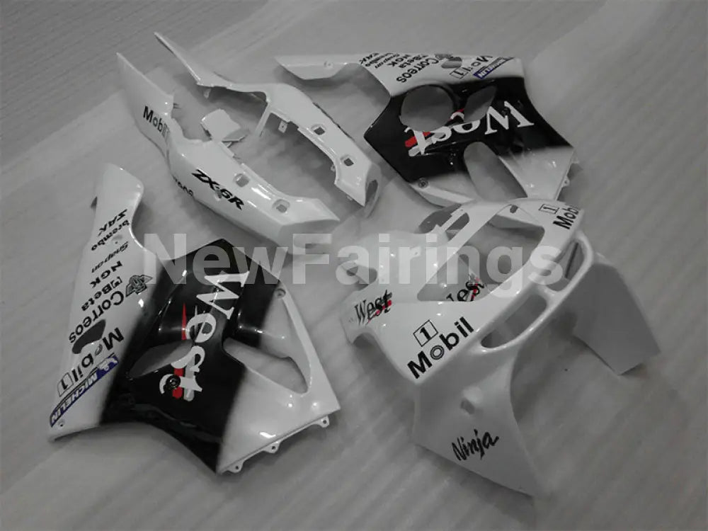 Black and White WEST - NINJA ZX-6R 94-97 Fairing Kit Vehicles & Parts > Vehicle Parts & Accessories > Motor Vehicle