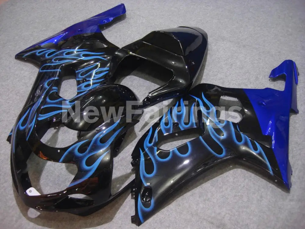 Black and Blue Flame - GSX-R600 01-03 Fairing Kit