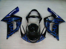 Laden Sie das Bild in den Galerie-Viewer, Black and Blue Flame - NINJA ZX-6R 03-04 Fairing Kit