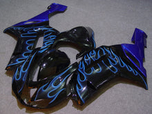 Laden Sie das Bild in den Galerie-Viewer, Black and Blue Flame - NINJA ZX-6R 07-08 Fairing Kit