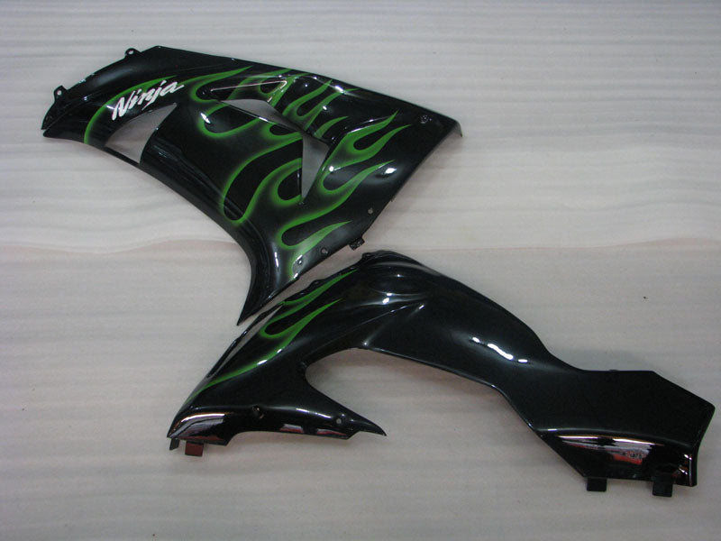Black and Green Flame - NINJA ZX-10R 06-07 Fairing Kit