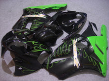 Laden Sie das Bild in den Galerie-Viewer, Black and Green Flame - NINJA ZX-12R 02-04 Fairing Kit