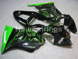 Black and Green Flame NINJA ZX 6R 00 02 Fairing Kit