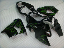 Laden Sie das Bild in den Galerie-Viewer, Black with Green Flame - NINJA ZX-9R 00-01 Fairing Kit