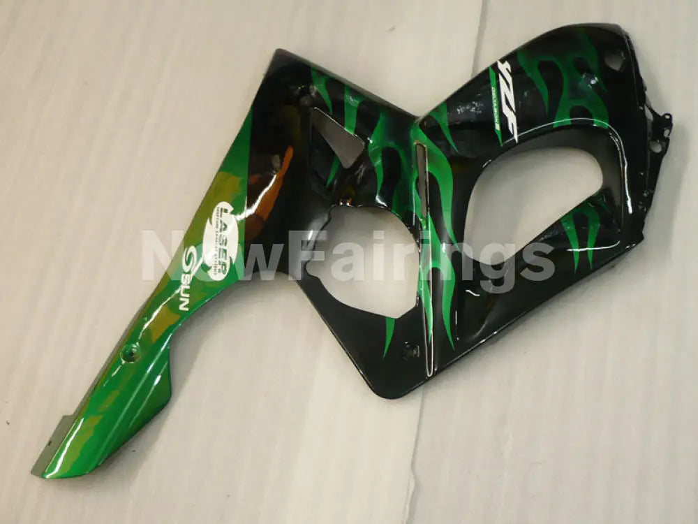 Black and Green Flame - YZF600R Thundercat 96-07 Fairing Kit Vehicles & Parts > Vehicle Parts & Accessories > Motor