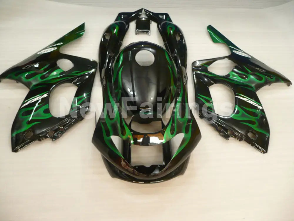 Black and Green Flame - YZF600R Thundercat 96-07 Fairing Kit Vehicles & Parts > Vehicle Parts & Accessories > Motor