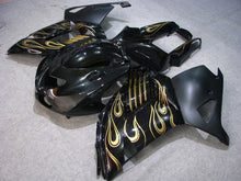 Laden Sie das Bild in den Galerie-Viewer, Black and Matte Black with Golden Flame - NINJA ZX-14R