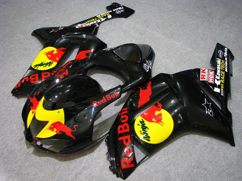 Black Red Bull - NINJA ZX-6R 07-08 Fairing Kit - Vehicles &