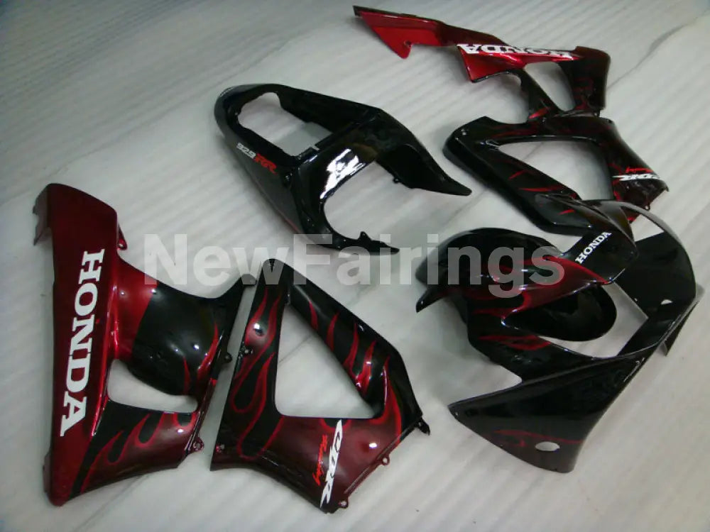 Black and Red Flame - CBR 929 RR 00-01 Fairing Kit