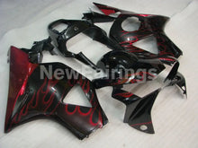Laden Sie das Bild in den Galerie-Viewer, Black and Red Flame - CBR 954 RR 02-03 Fairing Kit -