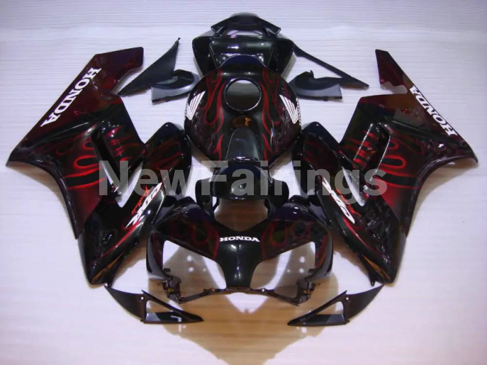 Black and Red Flame - CBR1000RR 04-05 Fairing Kit