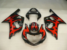 Laden Sie das Bild in den Galerie-Viewer, Black and Red Flame - GSX-R600 01-03 Fairing Kit