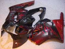 Laden Sie das Bild in den Galerie-Viewer, Black and Red Flame - NINJA ZX-12R 00-01 Fairing Kit