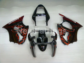 Black Red Flame NINJA ZX 6R 00 02 Fairing Kit Vehicles &