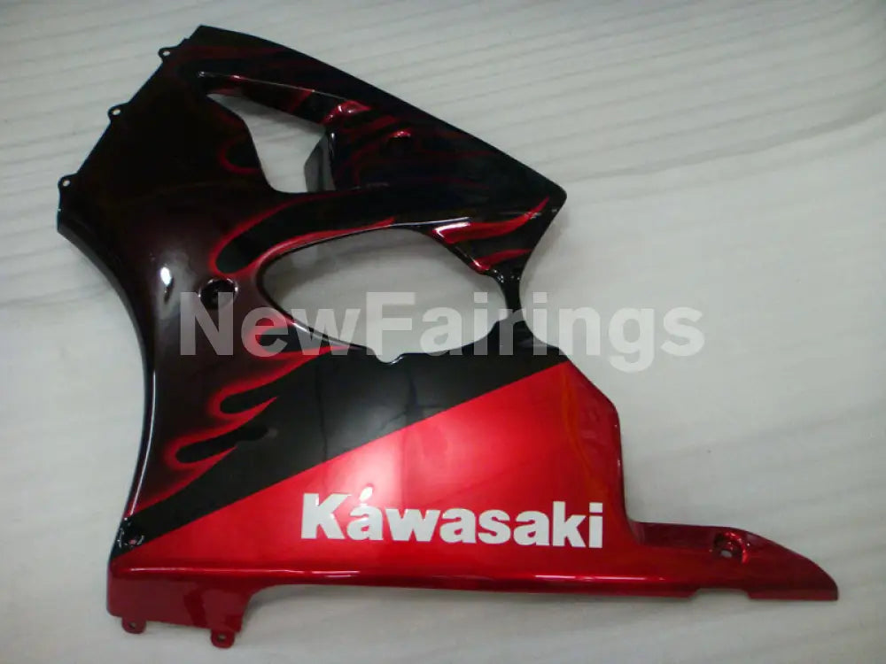 Black and Red Flame NINJA ZX 6R 00 02 Fairing Kit Vehicles