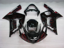 Laden Sie das Bild in den Galerie-Viewer, Black and Red Flame - NINJA ZX-6R 03-04 Fairing Kit
