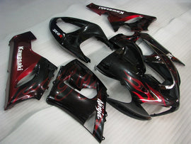 Black Red Flame - NINJA ZX-6R 05-06 Fairing Kit - Vehicles