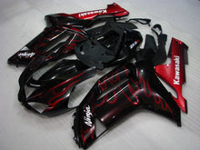 Laden Sie das Bild in den Galerie-Viewer, Black and Red Flame - NINJA ZX-6R 07-08 Fairing Kit