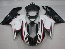 Black and White Factory Style - Ducati 848/1098/1198 07-11 Fairing Kit (Single Passenger Seat)