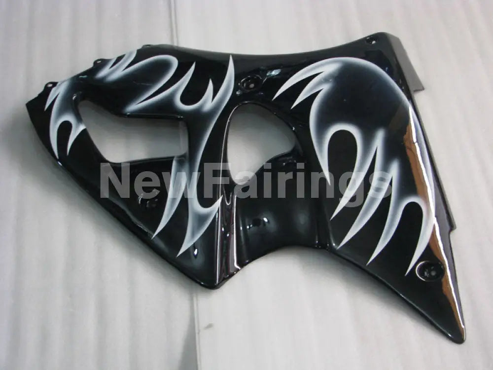 Black and White Flame NINJA ZX 6R 00 02 Fairing Kit