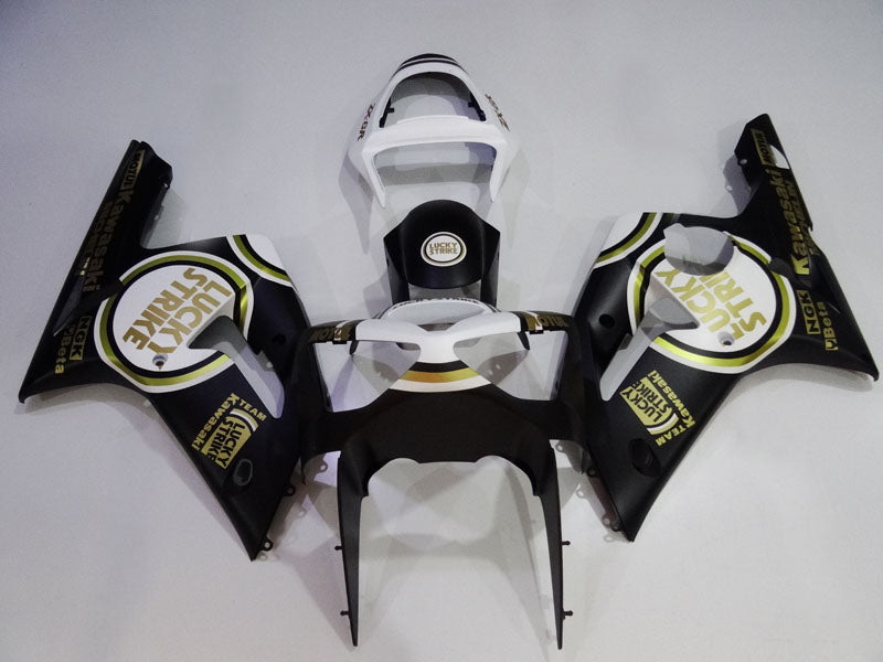 Black and White Lucky Strike - NINJA ZX-6R 03-04 Fairing