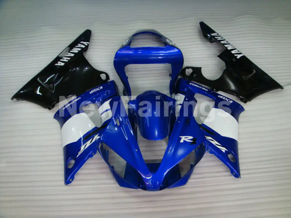 Blue and Black White Factory Style - YZF-R1 00-01 Fairing Kit