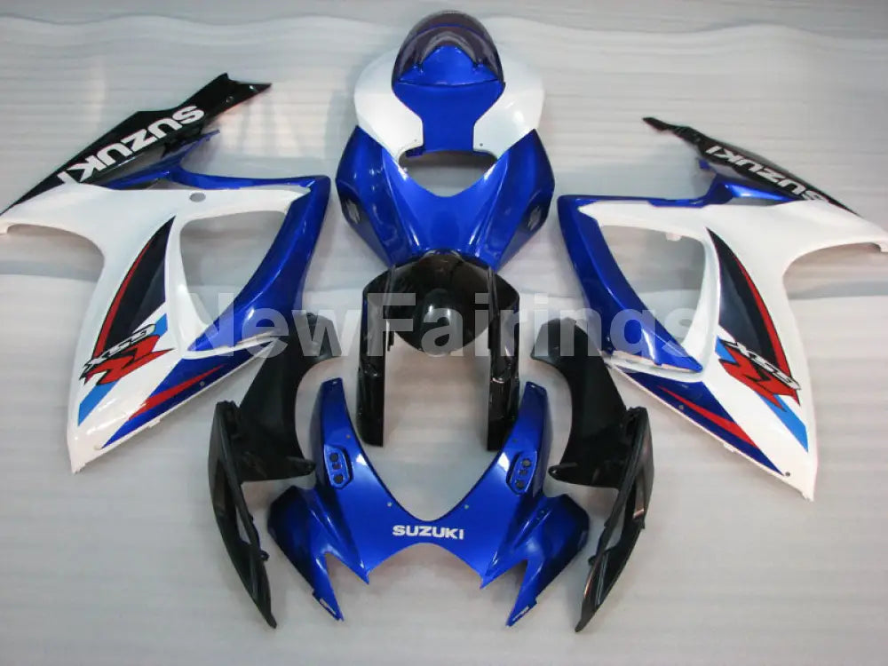 Blue and White Black Factory Style - GSX-R600 06-07 Fairing Kit
