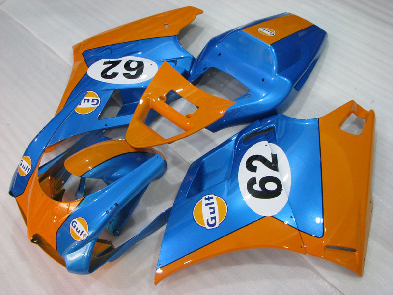 Blue and Orange Gulf - Ducati 748/916/996/998 96-02 Fairing Kit (Single Passenger Seat)