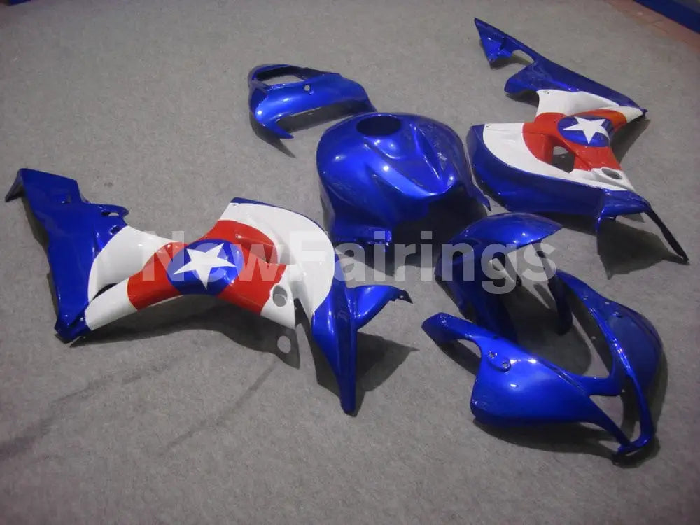 Blue and White Star - CBR600RR 07-08 Fairing Kit