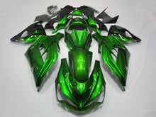 Laden Sie das Bild in den Galerie-Viewer, Green and Black Flame - NINJA ZX-14R 12-25 Fairing Kit