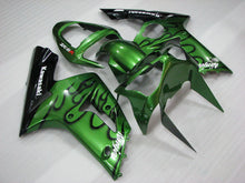 Laden Sie das Bild in den Galerie-Viewer, Green and Black Flame - NINJA ZX-6R 03-04 Fairing Kit