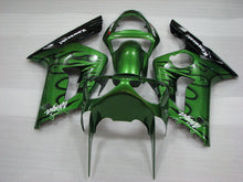 Laden Sie das Bild in den Galerie-Viewer, Green and Black Flame - NINJA ZX-6R 03-04 Fairing Kit