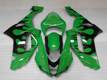 Laden Sie das Bild in den Galerie-Viewer, Green and Black Flame - NINJA ZX-6R 07-08 Fairing Kit