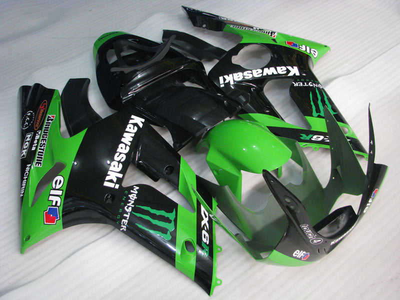 Green and Black Monster - NINJA ZX-6R 03-04 Fairing Kit