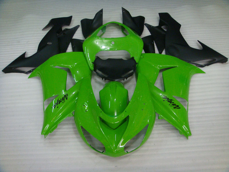 Green and Matte Black Factory Style - NINJA ZX-10R 06-07 Fairing Kit