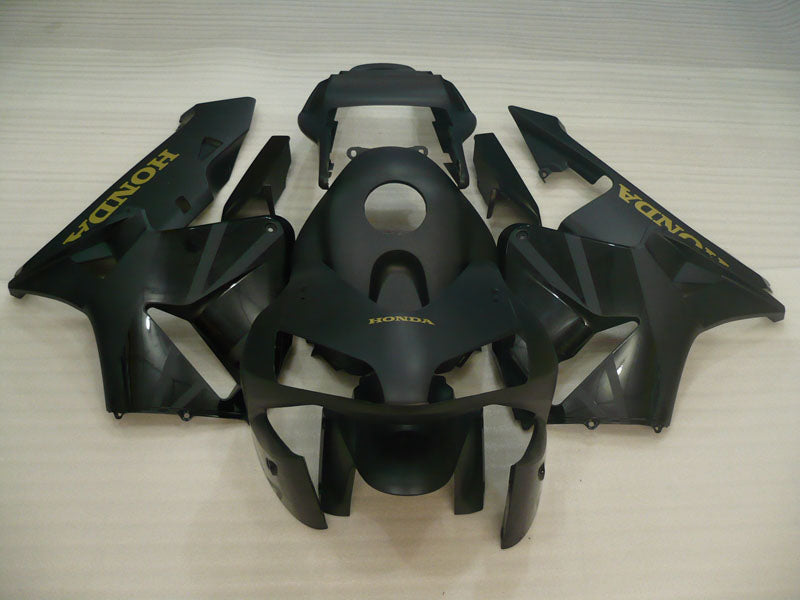 Matt Schwarz mit goldenen Aufklebern Fabrikstil - CBR600RR 03-04 Verkleidungsset