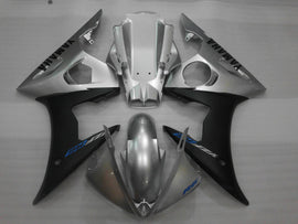 Silber und Matt Schwarz Fabrikstil - YZF-R6 03-04 Verkleidungsset