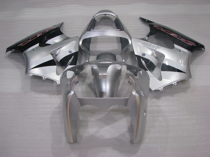 Silber- und Schwarz-Werksstil – NINJA ZX-6R 00-02 Verkleidungssatz
