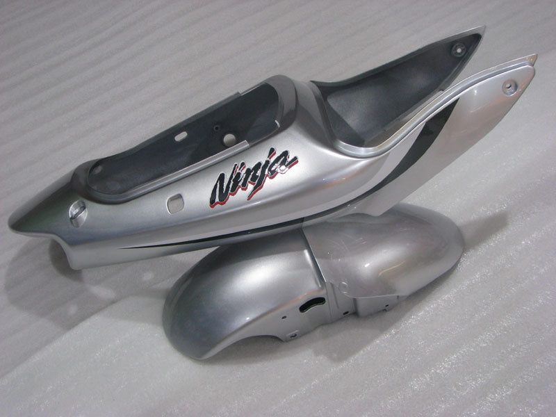 Silber- und Schwarz-Werksstil – NINJA ZX-6R 00-02 Verkleidungssatz