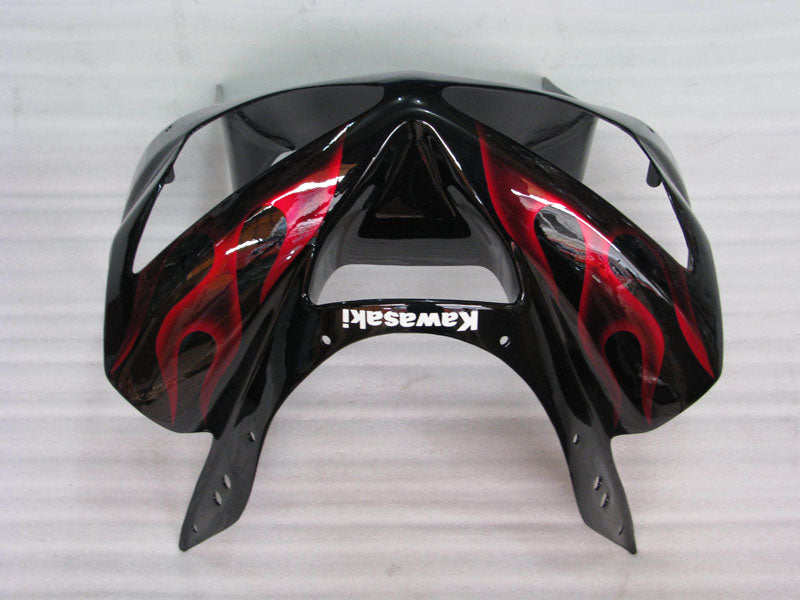 Black and Red Flame - NINJA ZX-6R 03-04 Fairing Kit