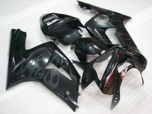 Laden Sie das Bild in den Galerie-Viewer, Black and Grey Flame - NINJA ZX-6R 03-04 Fairing Kit