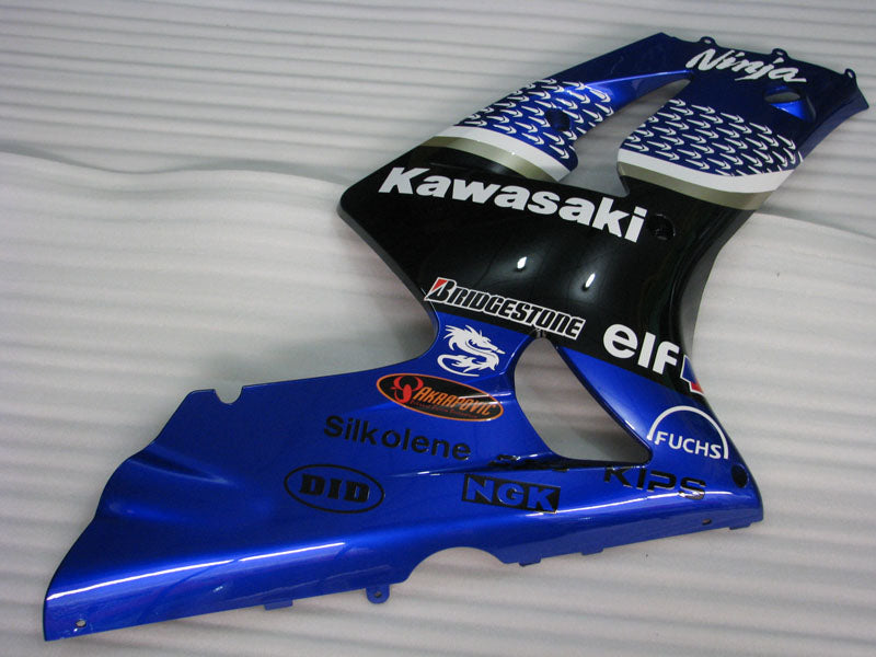Blue and Black FUCHS - NINJA ZX-6R 03-04 Fairing Kit