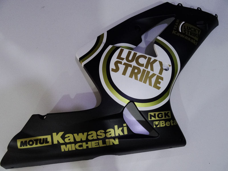 Black and White Lucky Strike - NINJA ZX-6R 03-04 Fairing Kit