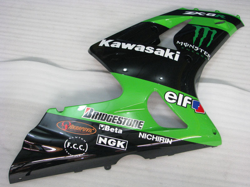 Green and Black Monster - NINJA ZX-6R 03-04 Fairing Kit