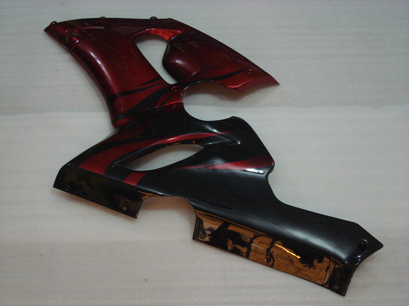 Rote und schwarze Flamme - NINJA ZX-6R 05-06 Verkleidungssatz
