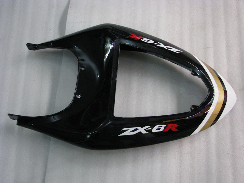 Schwarz-Weiß Lucky Strike - NINJA ZX-6R 05-06 Verkleidungskit