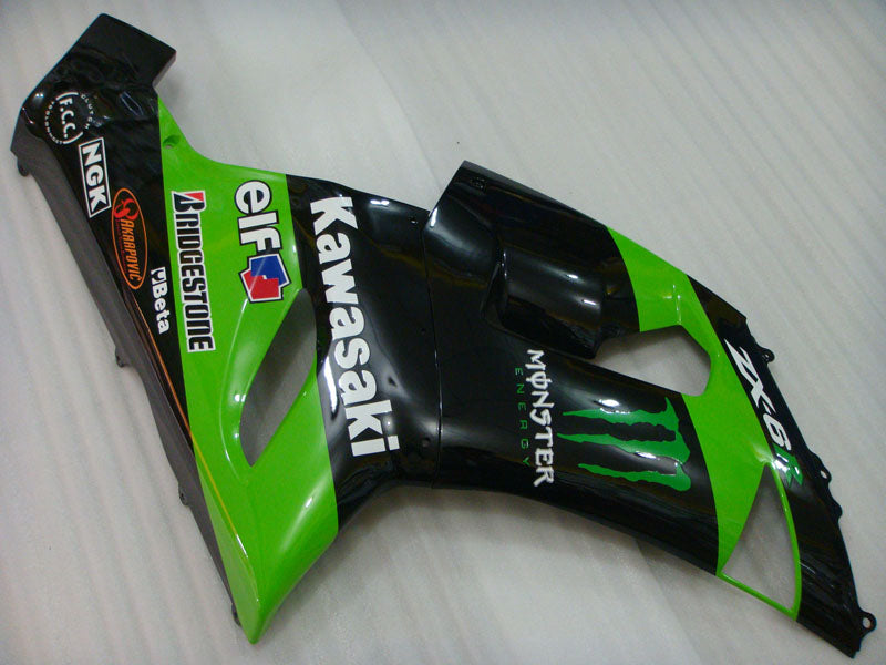 Grünes und schwarzes Monster - NINJA ZX-6R 05-06 Verkleidungskit