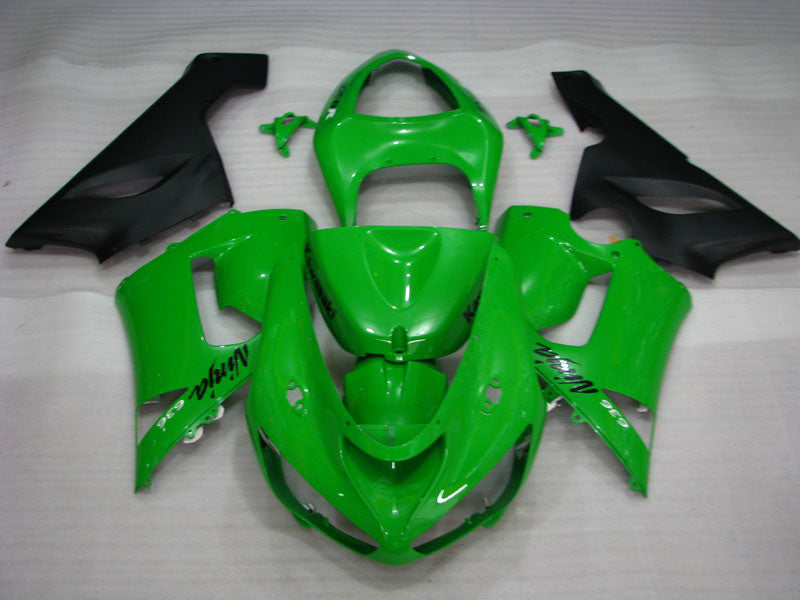 Grüner und mattschwarzer Factory Style – NINJA ZX-6R 05-06 Verkleidungssatz
